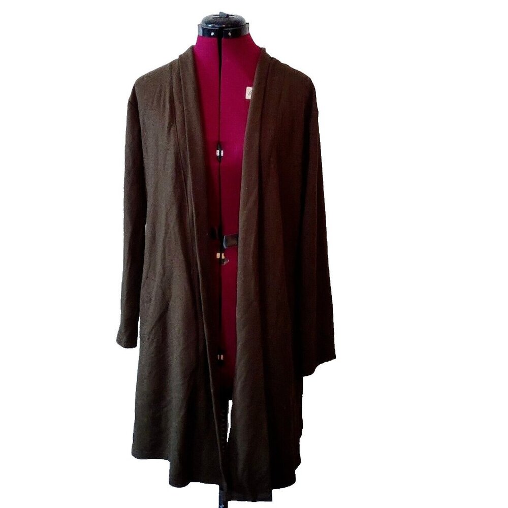 Melloday Women’s Cardigan Medium Olive Open Front Shawl Collar Soft Pockets